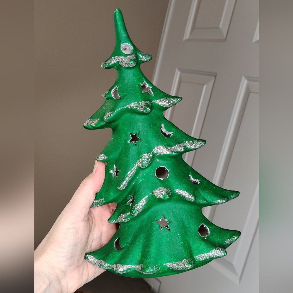 Hermitage Pottery Vintage Green Christmas Tree Tealight Candle Holder 1999 - Picture 9 of 9